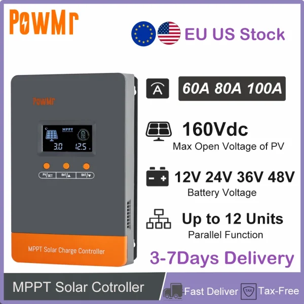 60A 80A 100A Paralllel MPPT Solar Charge Controller