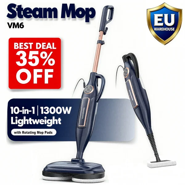 INSE VM6 Steam Mop Cleaner with Rotating Mop Pad