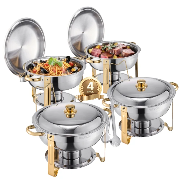 SucceBuy 4 Pack Chafing Dish Buffet Set Stainless Steel